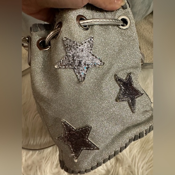 Stella Mccartney Star Glitter Bucket Bag In Storm Grey - Picture 11 of 12
